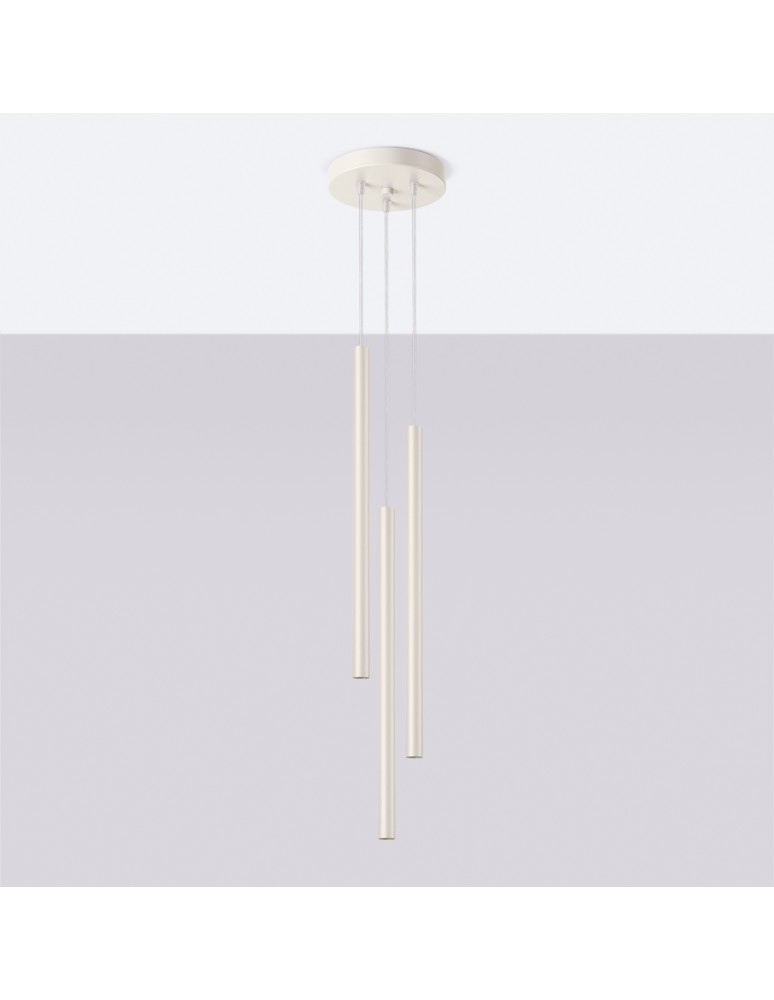 Pendant tube lamps - Sollux PASTELO 3P beige pendant lamp SL.1515 - product kolory-swiatla.pl 2