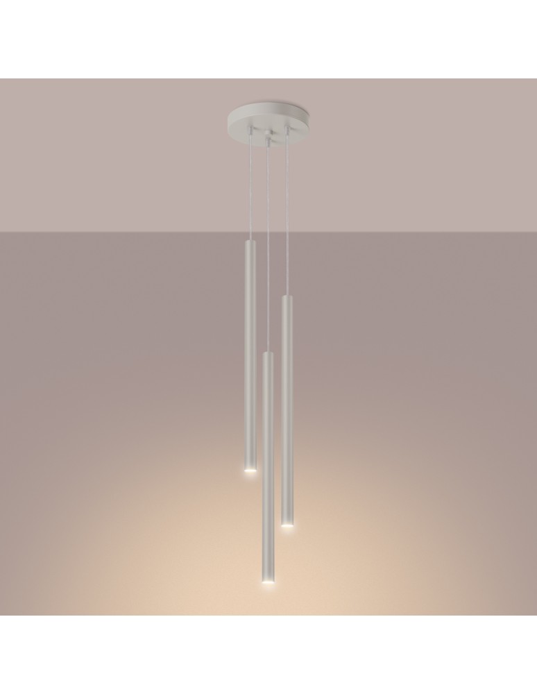 Pendant tube lamps - Sollux PASTELO 3P beige pendant lamp SL.1515 - product kolory-swiatla.pl 3