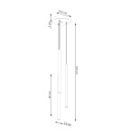 Pendant tube lamps - Sollux PASTELO 3P beige pendant lamp SL.1515 - product 5