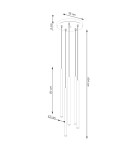 Pendant tube lamps - Sollux PASTELO 5P beige pendant lamp SL.1516 - product 5