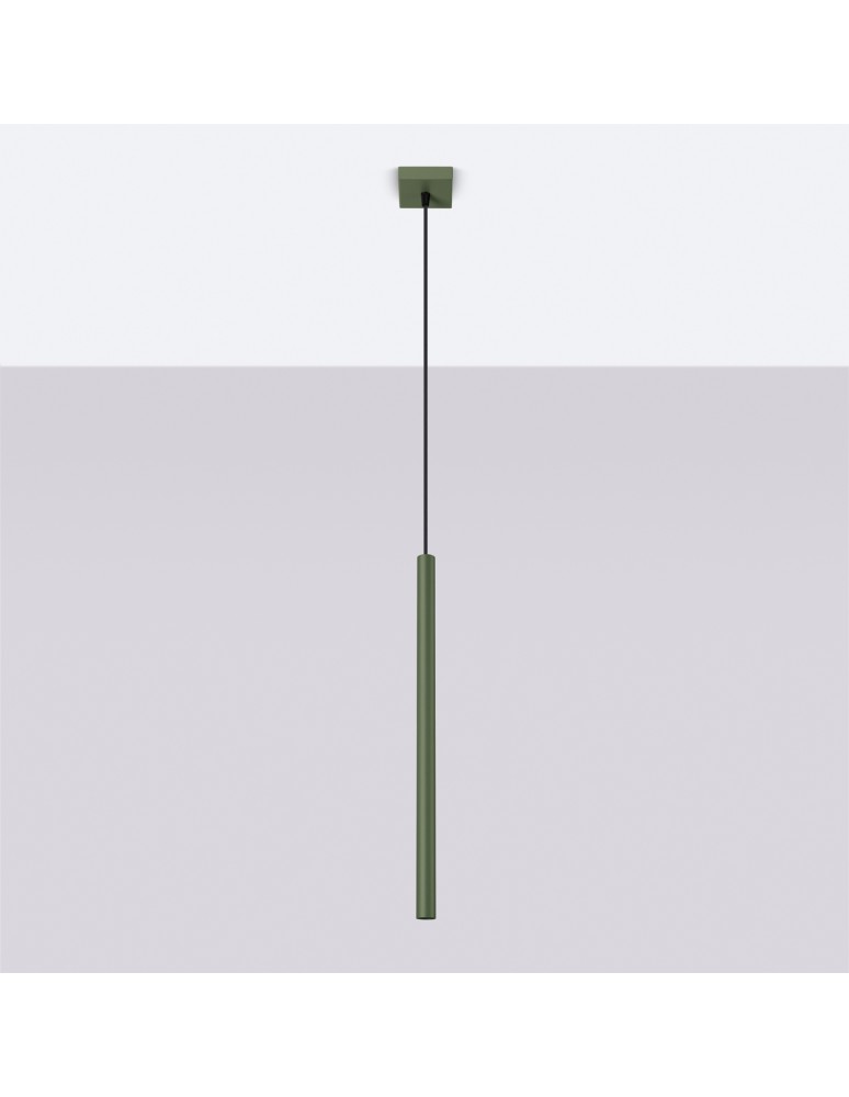Pendant tube lamps - Sollux PASTELO 1 hanging lamp green olive SL.1518 - product kolory-swiatla.pl 2