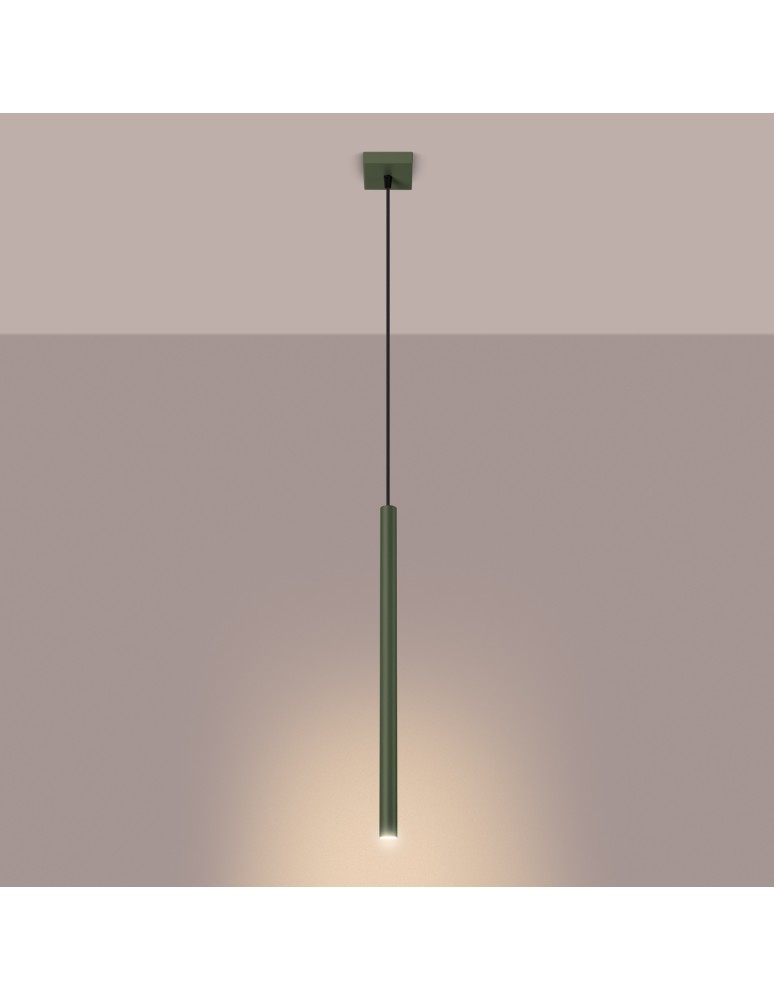 Pendant tube lamps - Sollux PASTELO 1 hanging lamp green olive SL.1518 - product kolory-swiatla.pl 3