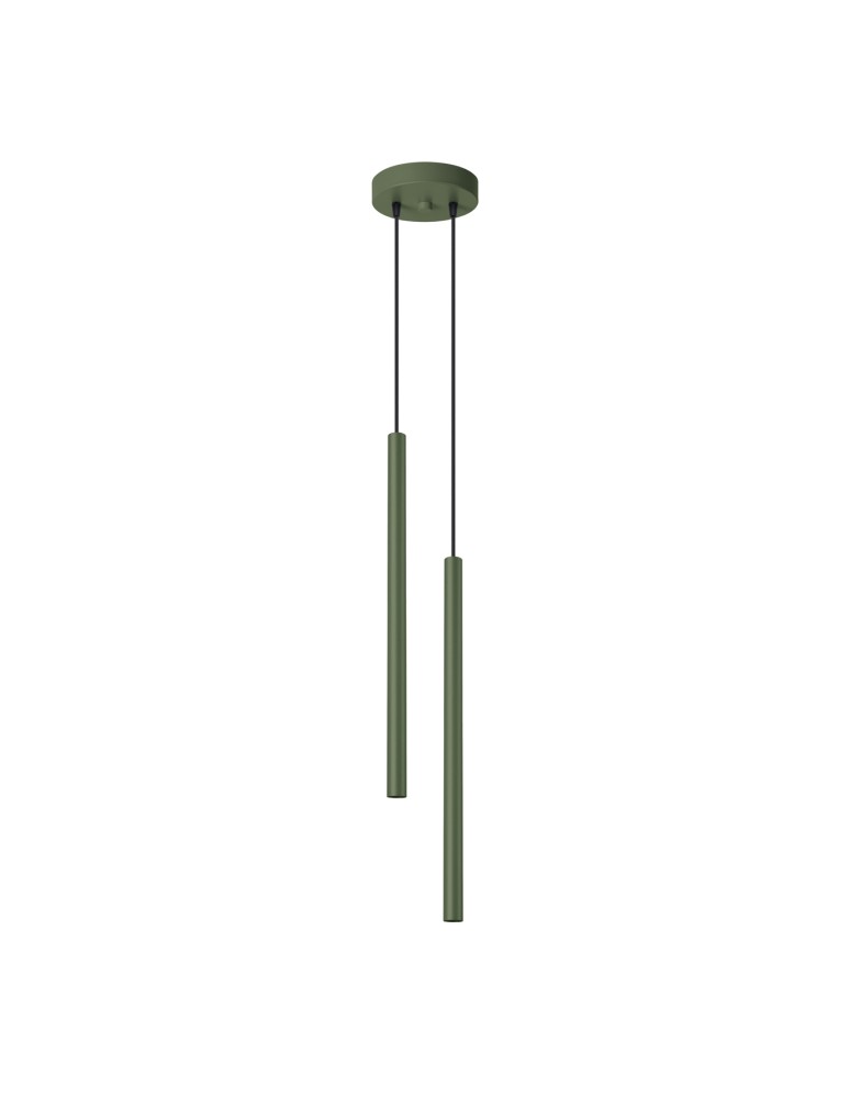 Pendant tube lamps - Sollux PASTELO 2 hanging lamp green olive SL.1519 - product kolory-swiatla.pl 1