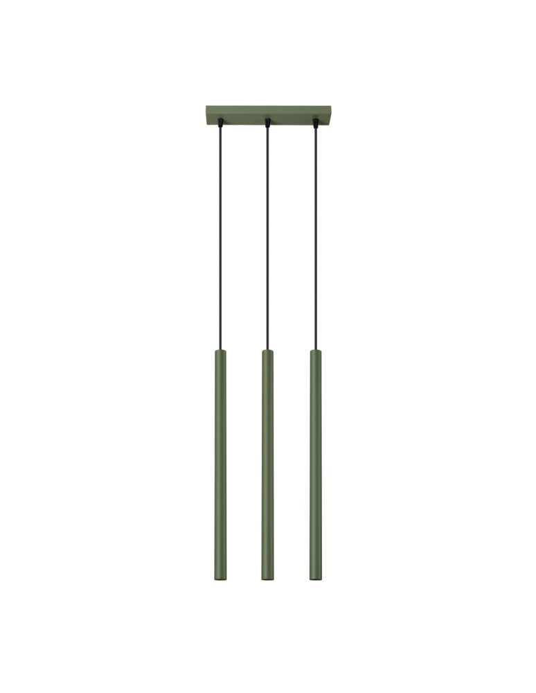 Pendant tube lamps - Sollux PASTELO 3 hanging lamp green olive SL.1520 - product kolory-swiatla.pl 1