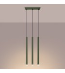 Pendant tube lamps - Sollux PASTELO 3 hanging lamp green olive SL.1520 - product 3