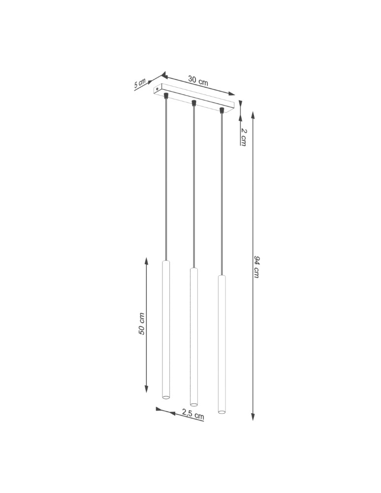 Pendant tube lamps - Sollux PASTELO 3 hanging lamp green olive SL.1520 - product kolory-swiatla.pl 5