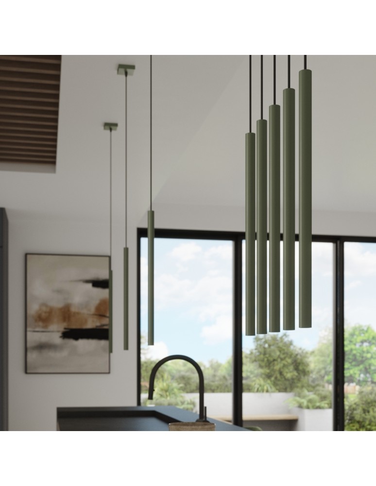 Pendant tube lamps - Sollux Pendant lamp PASTELO 3P green olive SL.1521 - product kolory-swiatla.pl 9