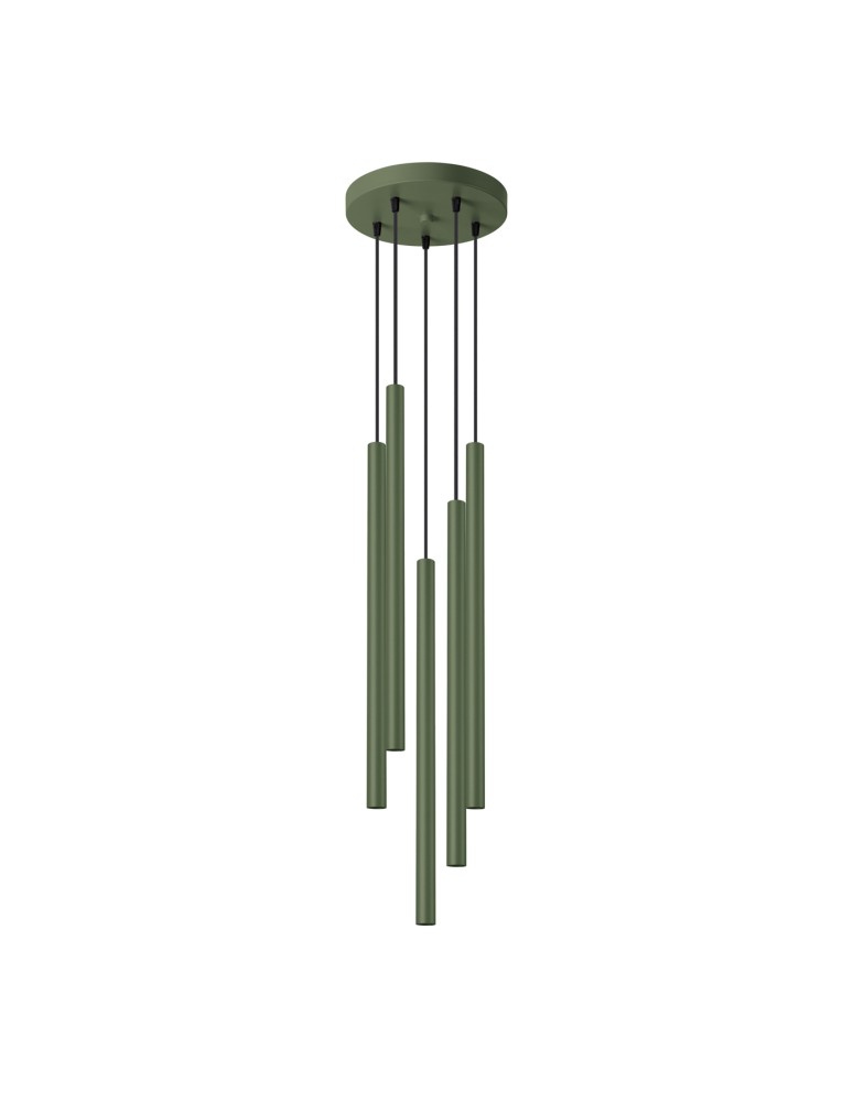 Pendant tube lamps - Sollux Pendant lamp PASTELO 5P green olive SL.1522 - product kolory-swiatla.pl 1