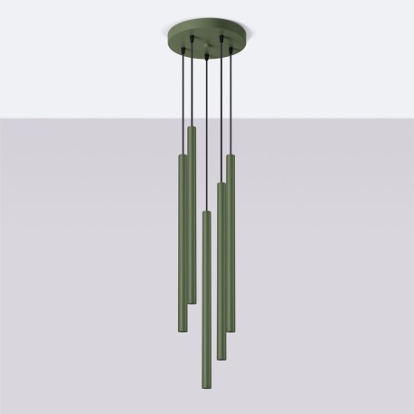Sollux Lampa wisząca PASTELO 5P zielona oliwka SL.1522
