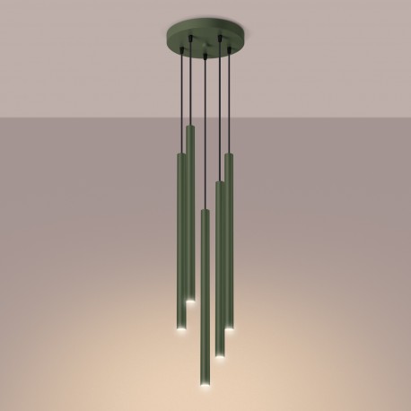 Sollux Lampa wisząca PASTELO 5P zielona oliwka SL.1522