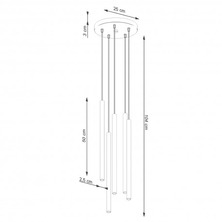 Sollux Lampa wisząca PASTELO 5P zielona oliwka SL.1522