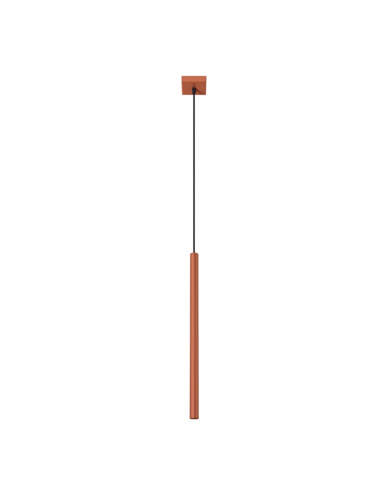 Pendant tube lamps - Sollux PASTELO 1 ochre red pendant lamp SL.1524 - product kolory-swiatla.pl 1