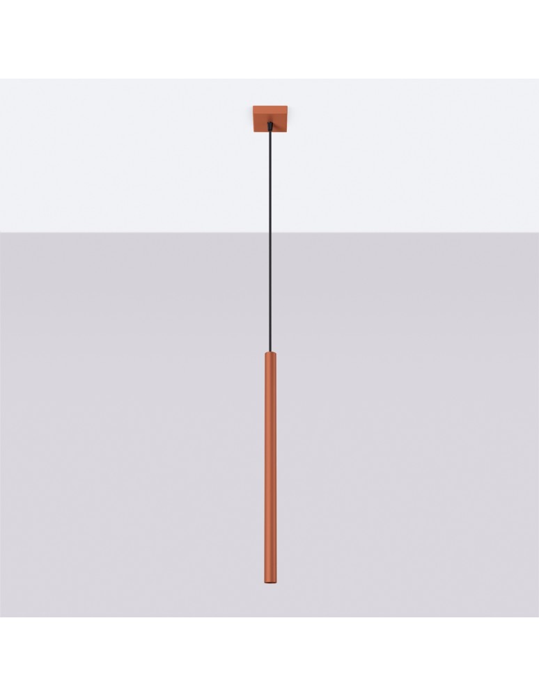 Pendant tube lamps - Sollux PASTELO 1 ochre red pendant lamp SL.1524 - product kolory-swiatla.pl 2