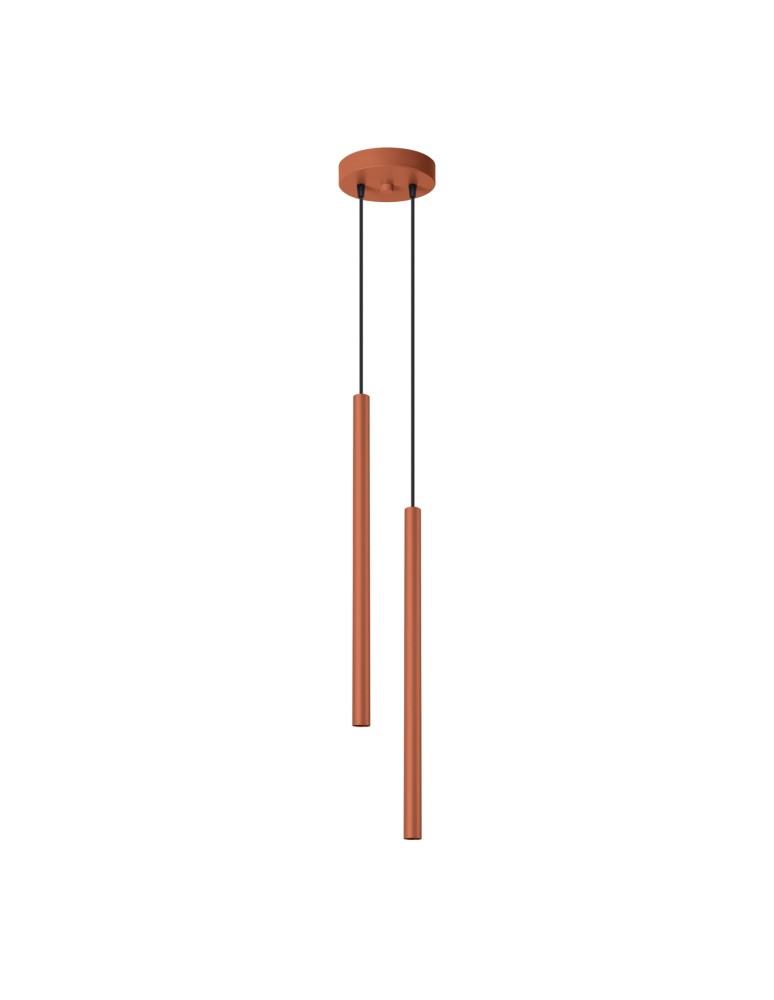 Pendant tube lamps - Sollux PASTELO 2 ochre red pendant lamp SL.1525 - product kolory-swiatla.pl 1