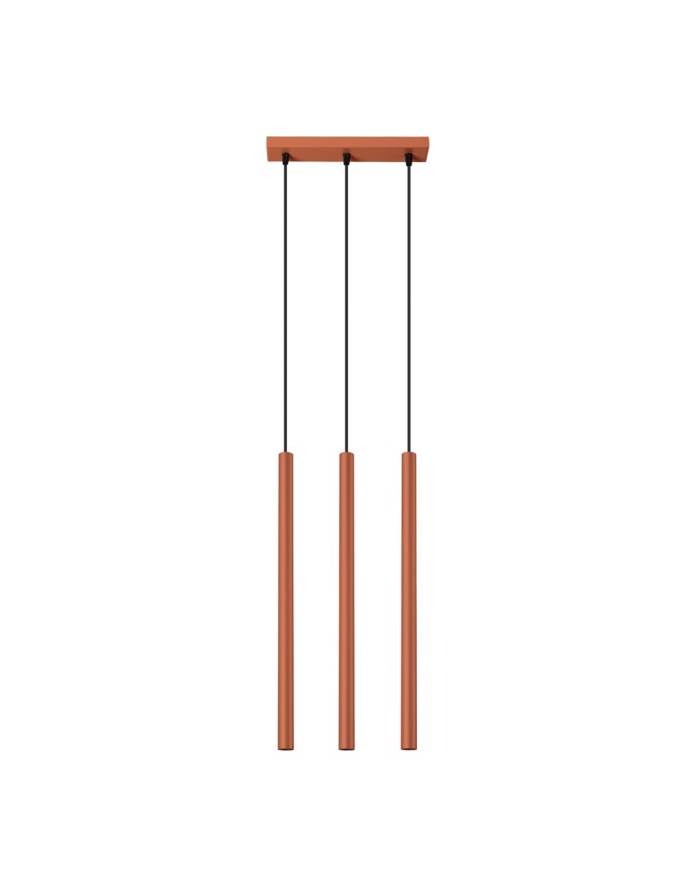 Pendant tube lamps - Sollux PASTELO 3 ochre red pendant lamp SL.1526 - product kolory-swiatla.pl 1