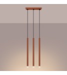 Pendant tube lamps - Sollux PASTELO 3 ochre red pendant lamp SL.1526 - product 3