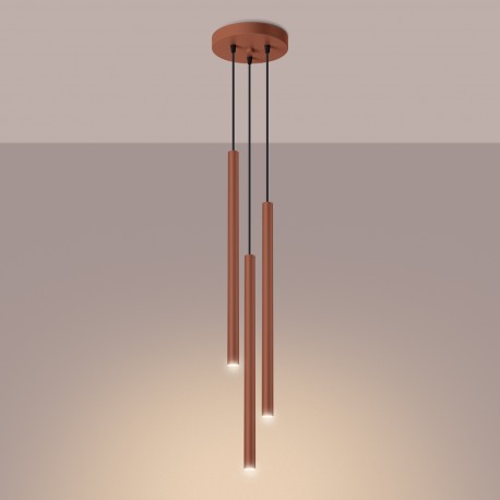Sollux Lampa wisząca PASTELO 3P ochra czerwona SL.1527