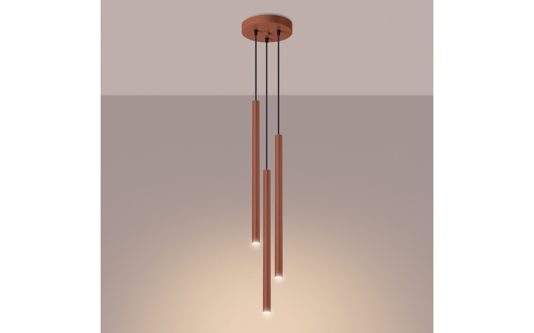 Sollux Lampa wisząca PASTELO 3P ochra czerwona SL.1527
