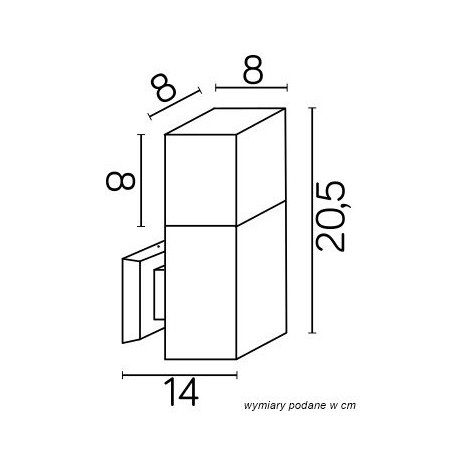 SU-MA CUBE 1x20W E27 230V Czarny CB-K BL Kinkiet