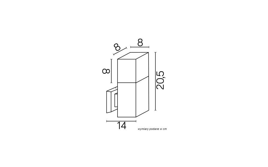 SU-MA CUBE 1x20W E27 230V Czarny CB-K BL Kinkiet