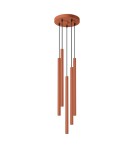 Pendant tube lamps - Sollux PASTELO 5P ochre red pendant lamp SL.1528 - product 1