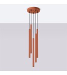 Pendant tube lamps - Sollux PASTELO 5P ochre red pendant lamp SL.1528 - product 2