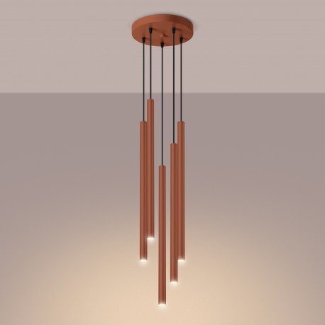Sollux Lampa wisząca PASTELO 5P ochra czerwona SL.1528