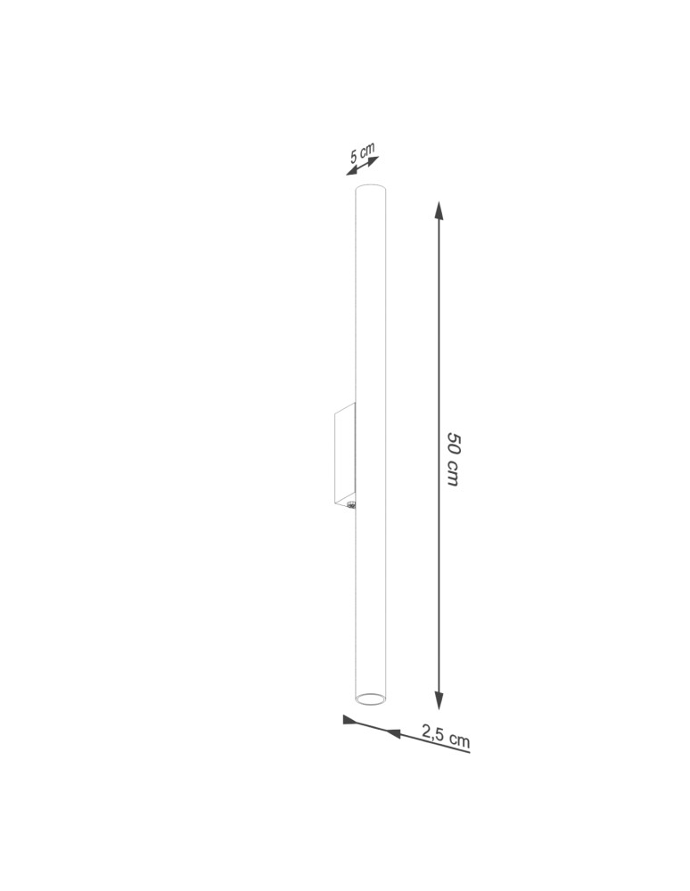 Tube wall lamps - Sollux Wall lamp PASTELO 2 ochre red SL.1529 - product kolory-swiatla.pl 4