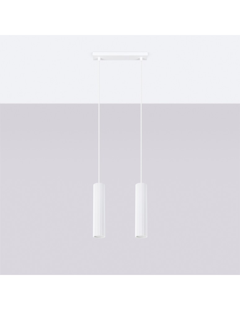 Pendant tube lamps - Sollux KARBON 2 pendant lamp white SL.1536 - product kolory-swiatla.pl 2