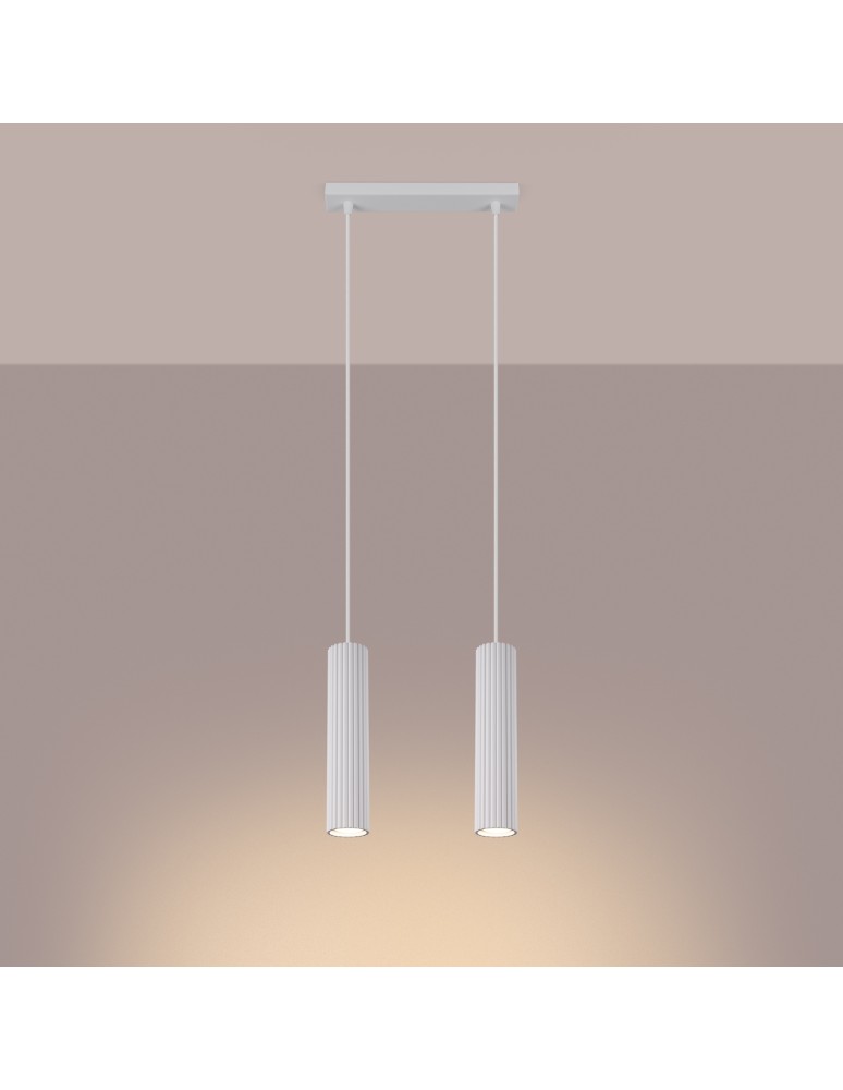 Pendant tube lamps - Sollux KARBON 2 pendant lamp white SL.1536 - product kolory-swiatla.pl 3