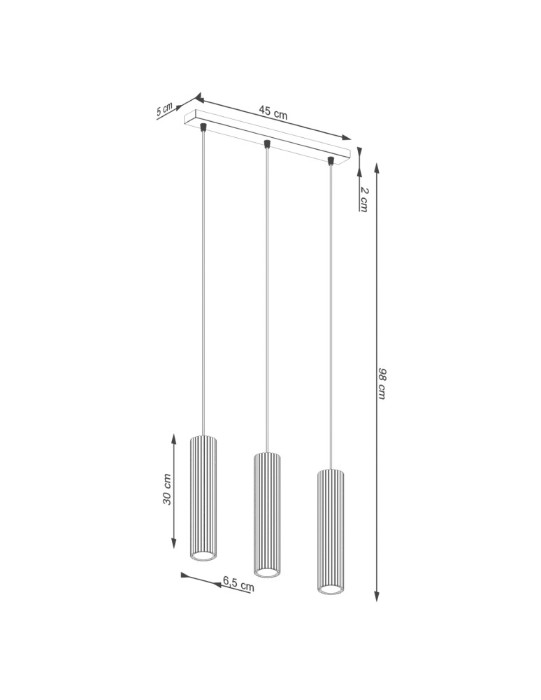 Pendant tube lamps - Sollux KARBON 3L pendant lamp white SL.1537 - product kolory-swiatla.pl 10