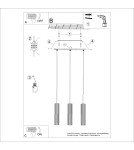 Pendant tube lamps - Sollux KARBON 3L pendant lamp white SL.1537 - product 11