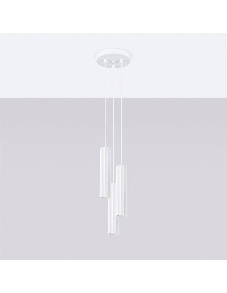 Pendant tube lamps - Sollux KARBON 3P pendant lamp white SL.1538 - product kolory-swiatla.pl 2