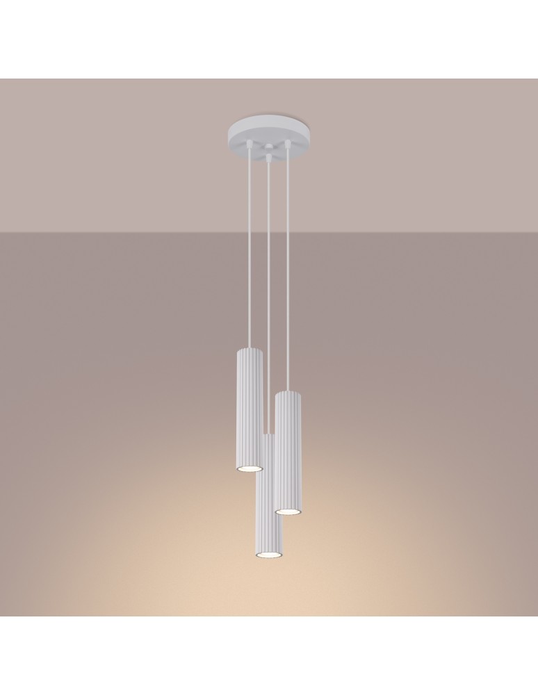 Pendant tube lamps - Sollux KARBON 3P pendant lamp white SL.1538 - product kolory-swiatla.pl 3