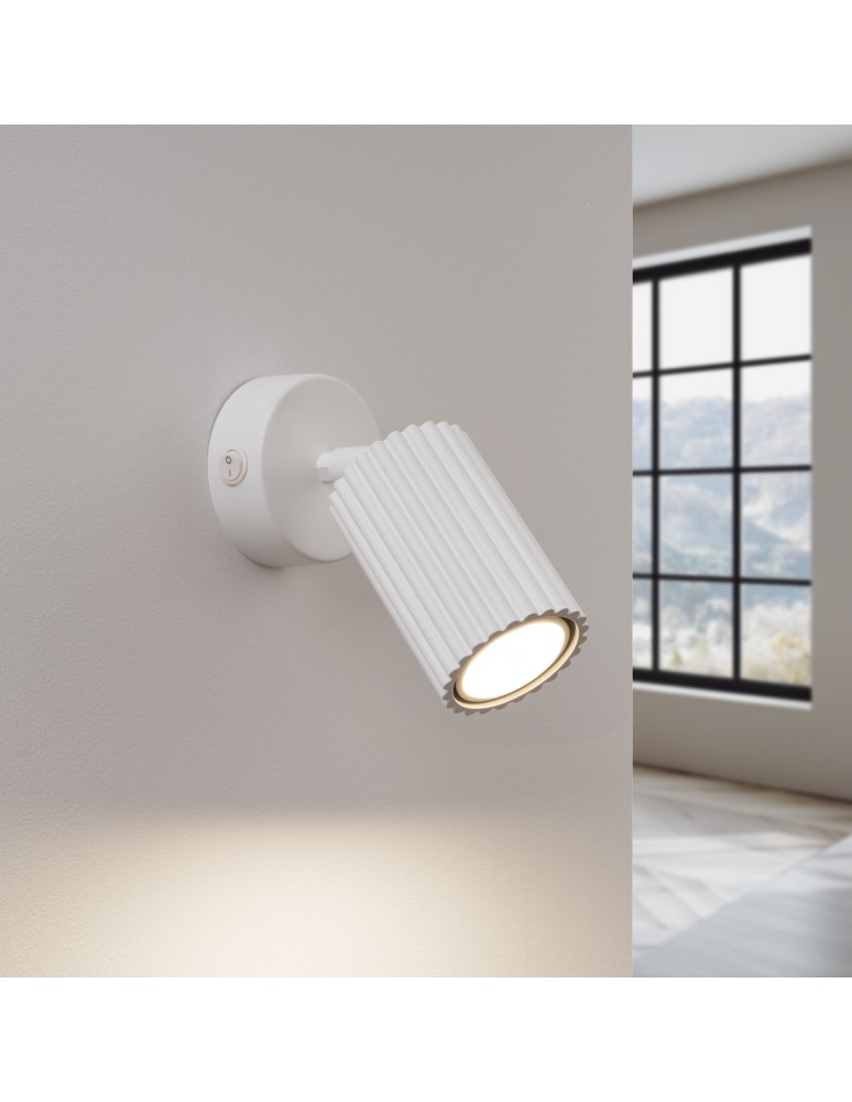 Adjustable wall lamps - Sollux Wall lamp KARBON white with switch SL.1541 - product kolory-swiatla.pl 3