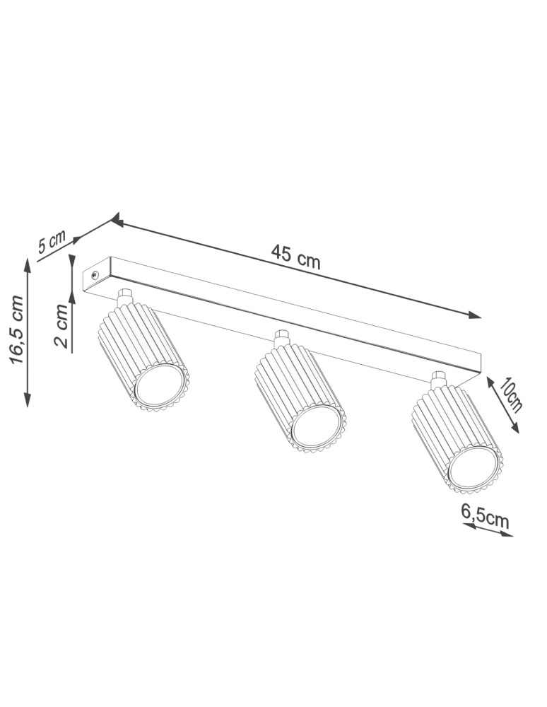 Adjustable ceiling lamps - spots - Sollux Plafon KARBON 3L white SL.1543 - product kolory-swiatla.pl 9
