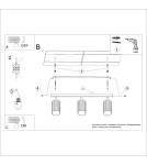 Adjustable ceiling lamps - spots - Sollux Plafon KARBON 3L white SL.1543 - product 10