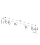 Adjustable ceiling lamps - spots - Sollux Plafon KARBON 6L white SL.1547 - product 9