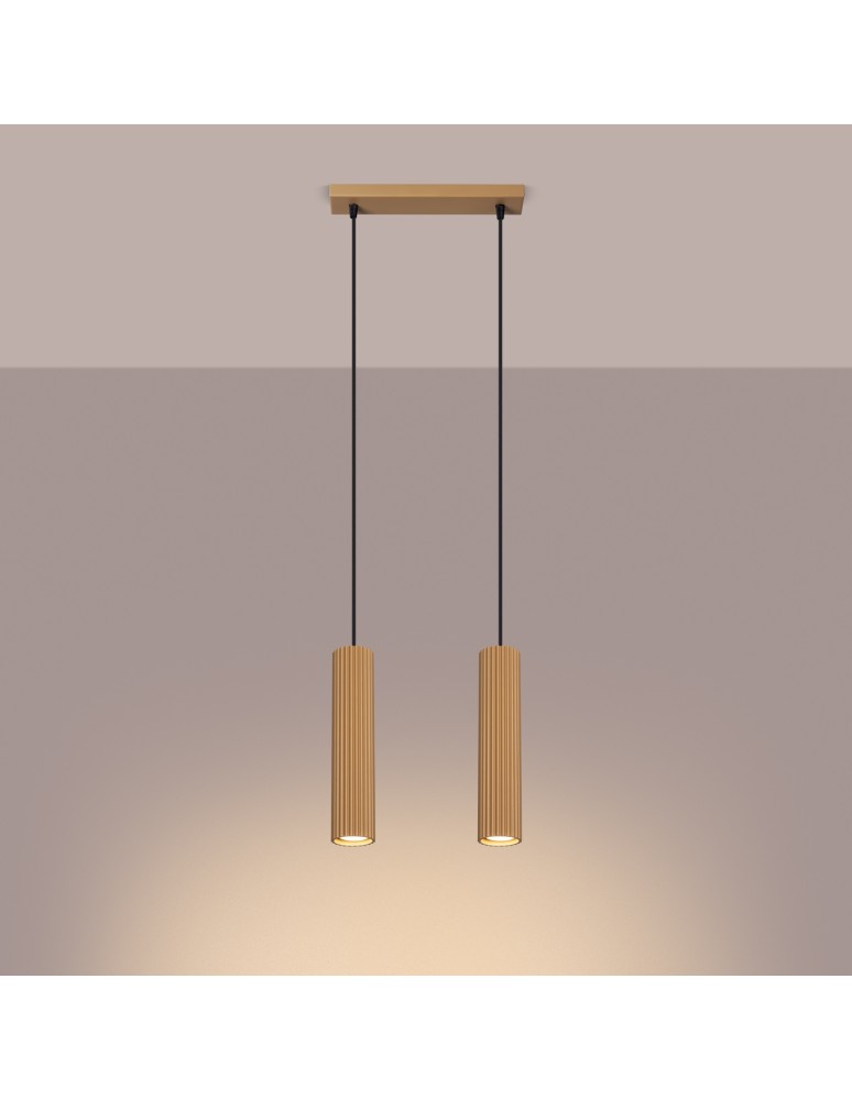 Pendant tube lamps - Sollux KARBON 2 pendant lamp gold SL.1555 - product kolory-swiatla.pl 3