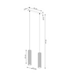 Pendant tube lamps - Sollux KARBON 2 pendant lamp gold SL.1555 - product 8