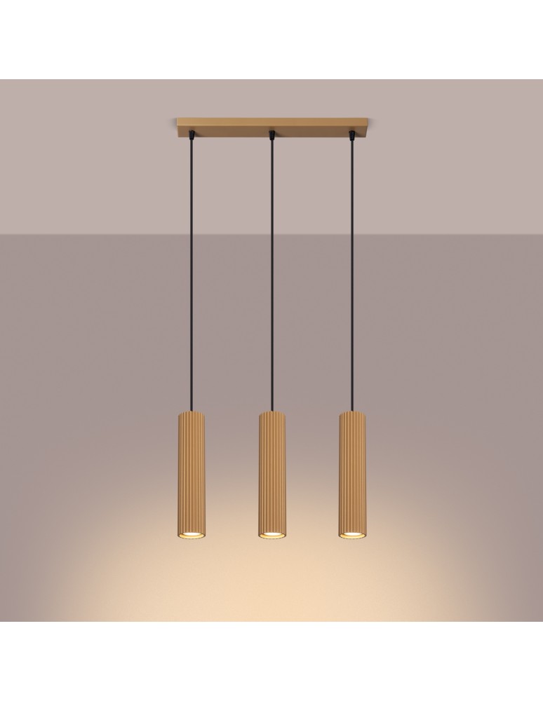 Pendant tube lamps - Sollux KARBON 3L gold pendant lamp SL.1556 - product kolory-swiatla.pl 3