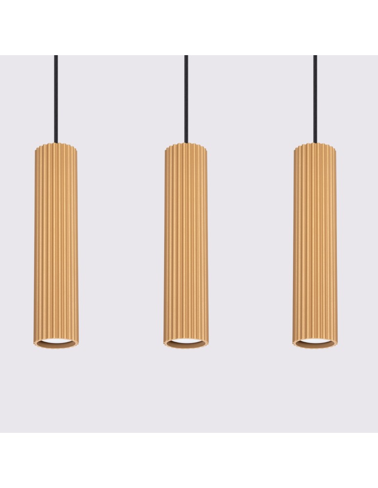 Pendant tube lamps - Sollux KARBON 3L gold pendant lamp SL.1556 - product kolory-swiatla.pl 4