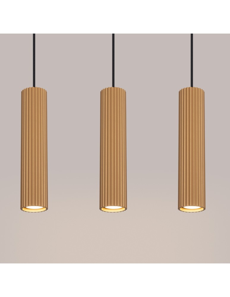 Pendant tube lamps - Sollux KARBON 3L gold pendant lamp SL.1556 - product kolory-swiatla.pl 5