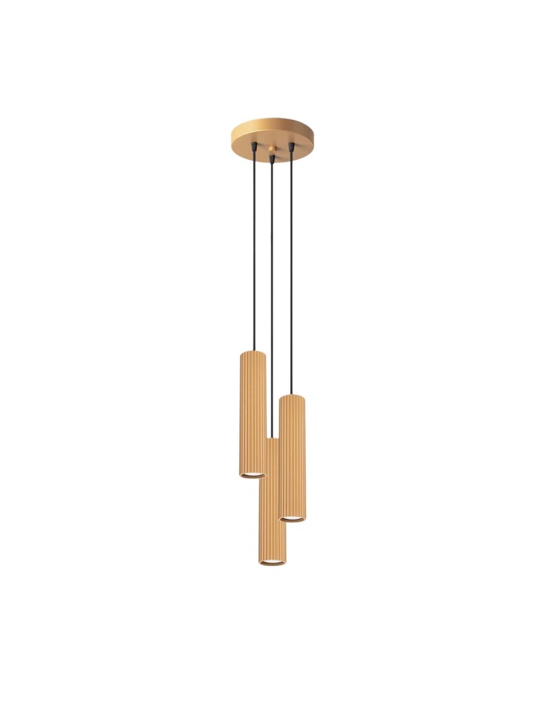 Pendant tube lamps - Sollux KARBON 3P gold pendant lamp SL.1557 - product kolory-swiatla.pl 1