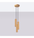 Pendant tube lamps - Sollux KARBON 3P gold pendant lamp SL.1557 - product 2