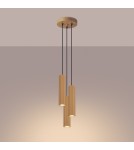 Pendant tube lamps - Sollux KARBON 3P gold pendant lamp SL.1557 - product 3