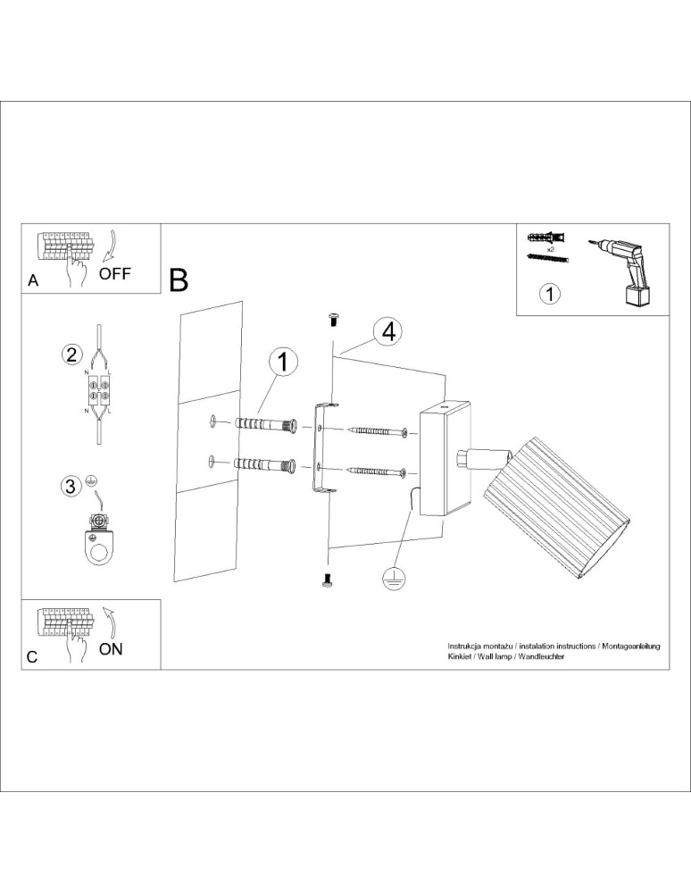 Adjustable wall lamps - Sollux Wall lamp KARBON gold SL.1559 - product kolory-swiatla.pl 8