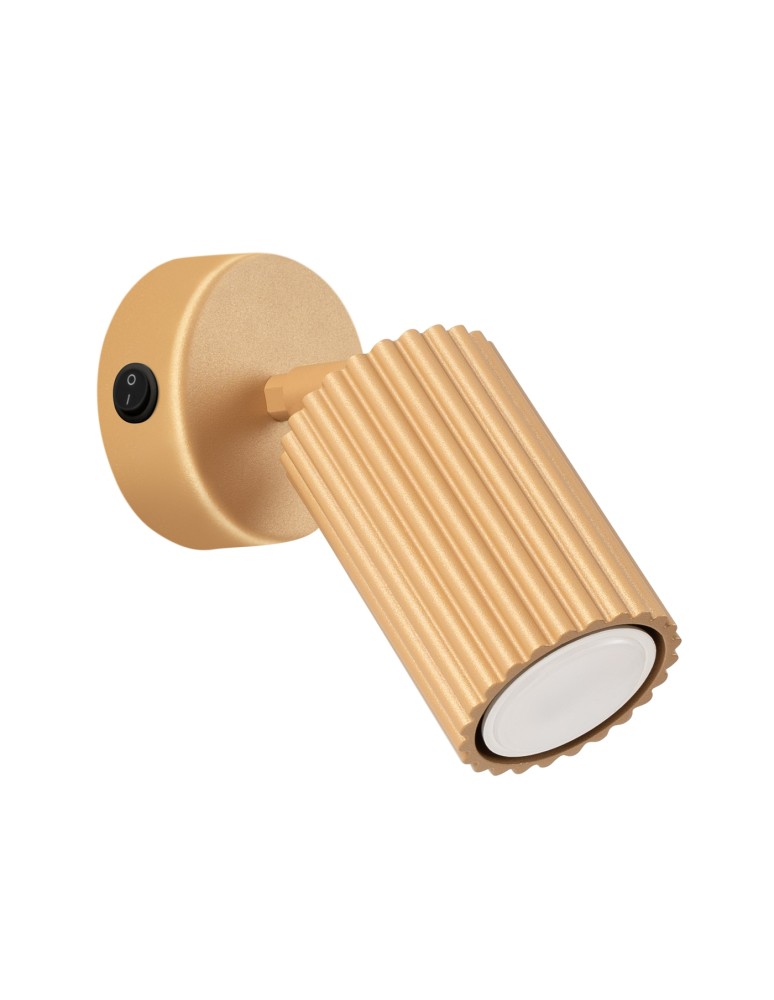 Adjustable wall lamps - Sollux Wall lamp KARBON gold with switch SL.1560 - product kolory-swiatla.pl 1