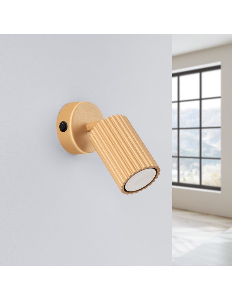 Adjustable wall lamps - Sollux Wall lamp KARBON gold with switch SL.1560 - product kolory-swiatla.pl 2
