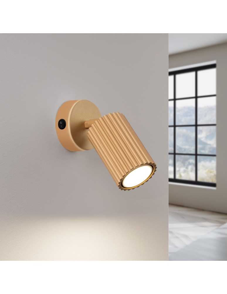 Adjustable wall lamps - Sollux Wall lamp KARBON gold with switch SL.1560 - product kolory-swiatla.pl 3